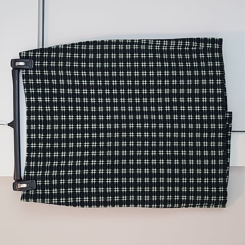 J.Crew The Pencil Skirt Cotton Navy And Green Checkered